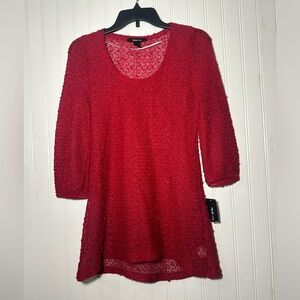 Style & Co NEW Red Knit Top Long Sleeve
